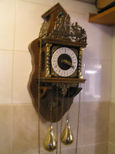 Dutch oak vintage oak clock cleaned lubricated working