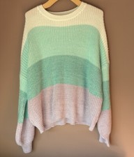 Woman’s Size XL Pastel Knit oversized  Jumper Soft Cosy Casual Winter