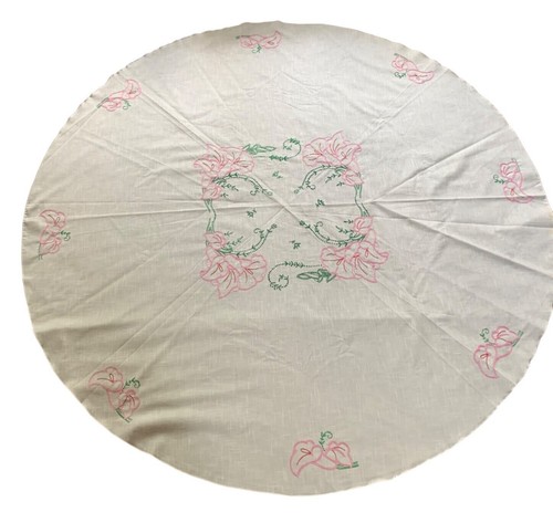 Floral embroidered round - embroidered,
