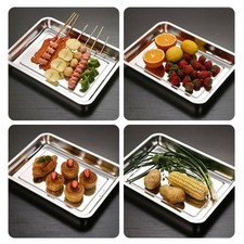Stainless Steel Baking Tray Shallow Bakeware Pan Heavy-Duty Oven Roasting