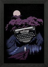 ancient type writer Framed