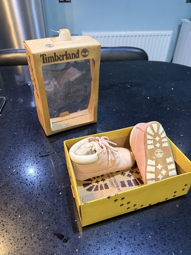 Timberland pink crib booties - timberland,