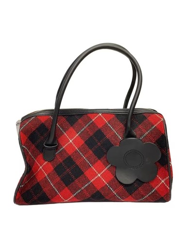 Mary quant handbag red check - handbag,