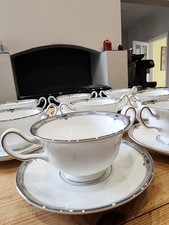 8 x Wedgwood AMHERST handled soup cups and stands