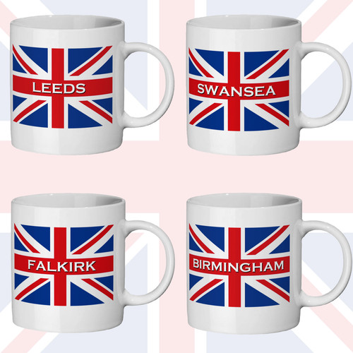 Union jack mug - customised, with