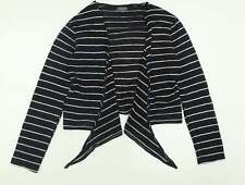 Primark Womens Blue V-Neck Striped Polyester Blend Cardigan Size L - Waterfall