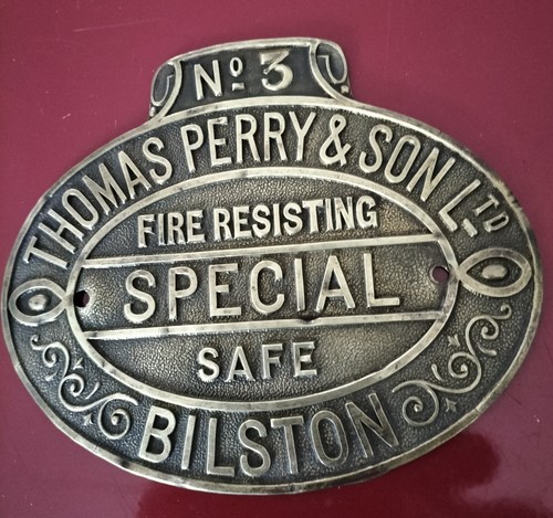 Vintage brass safe plaque - brass,
