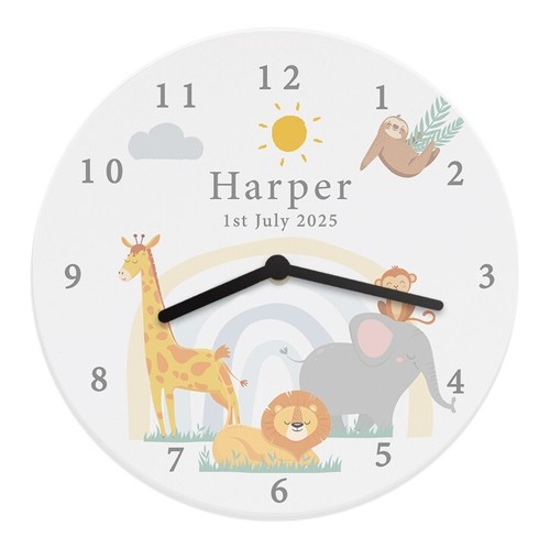 Clock safari animals wooden - safari,