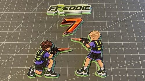 Laser quest glossy card cake - card,