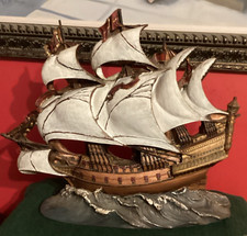 Vintage Fraser Art Sailing Ship Model Ornament Nautical Art Boat 1971 England