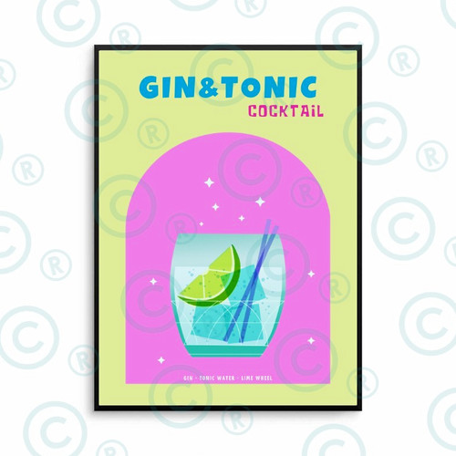 Gin tonic cocktail vertical - &,