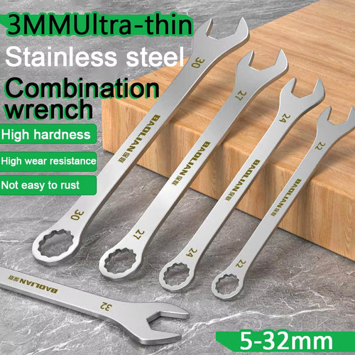 Ultra thin open end wrench - open,