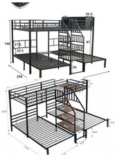 Triple Bunk Bed with Ladder