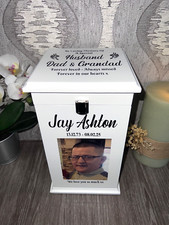 Ashes casket Personalised urn memorial memory box Large Tall with Photo LTLP