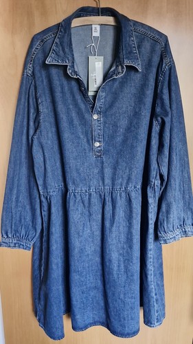 Denim smock dress xl - h&m,