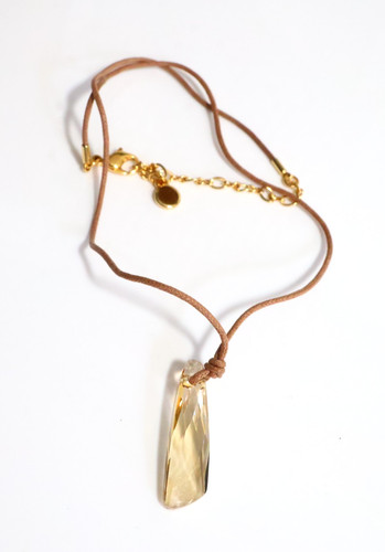 Swarovski beige cord gold - beige,