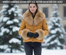 Womens Leather Puffer Jacket