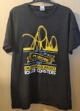 Unisex Kids Theme Park T-shirt 'Thinking About Roller Coasters'  12-13 Yrs