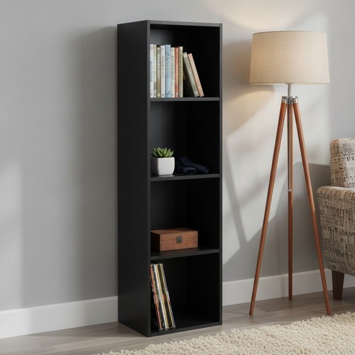 Wooden bookcase tier black - wooden,