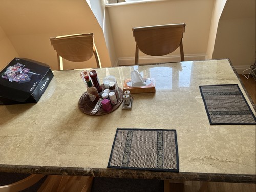Marble dining table with - dining, solid