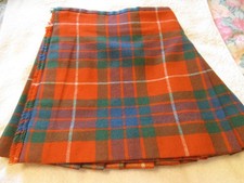 CHILD'S TARTAN KILT, LENGTH 12", 100% WOOL, PERFECT . MADE BY HIGHLAND KILTMAKER