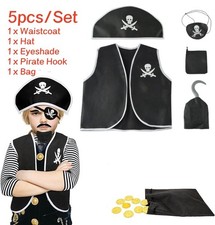5PC Pirate Fancy Dress Role Play Pirate Party Birthday Holloween Pirate Dress Up