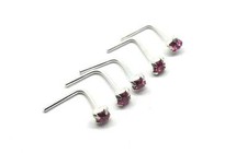 5 x Sterling Silver Pink L