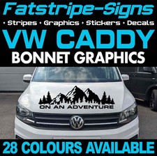to fit VW CADDY ADVENTURE MOUNTAIN BONNET STICKERS GRAPHICS CAMPERVAN DAY VAN