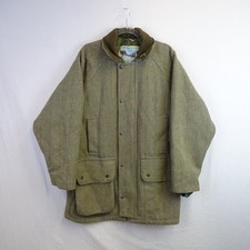 Bronte Jacket Mens Large Green Classic Country Tweed Field Hunting Padded Coat