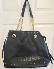 Pinko Vegan Leather Tote Bag In Black