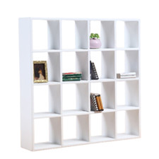 NNEOBA Handmade Mini Birch Wooden Storage Rack 16-Grid Display Shelf Bookcase St