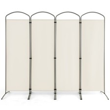 188cm 4 Portable Panel Room Divider Folding Privacy Screen Divider White