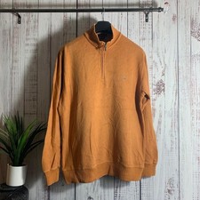 GANT Mens Mustard Quarter Zip Knit Pullover Jumper Size Large