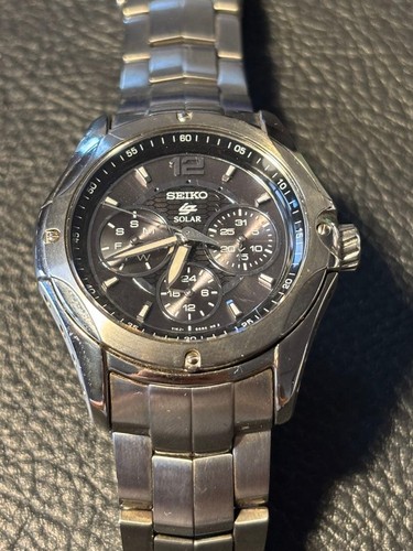Seiko solar chronograph watch - seiko,