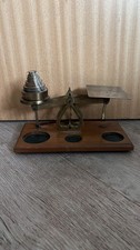 Antique Brass & Wood Small