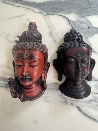 Pair hand carved wood - carved,
