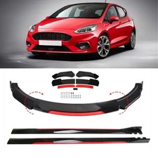 For Ford Fiesta ST MK5 6 Mk7 MK7.5 Front Bumper Lip Spoiler +78.7" Side Skirts