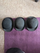Black Bowler Hat Set of 3