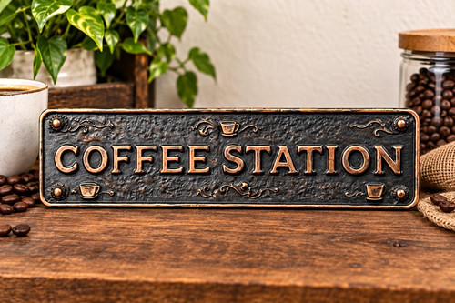 Retro coffee station flat - retro,