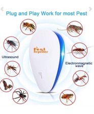 4 Pack Ultrasonic Plug In Pest Repeller Deter Mouse/Mice/Rat/Insect Repellent