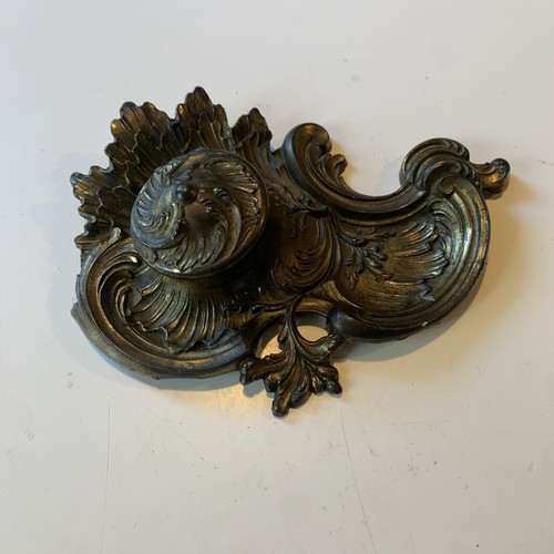 Victorian brass ink well - ink, art