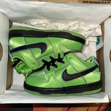 Nike SB Dunk Low x Powerpuff Girls Mean Green TD Toddler - FZ8831-300 - UK 6.5