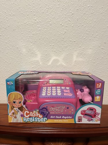 Pink toy cash register - toy,