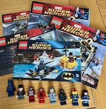 Bundle Of Marvel/ DC Comics Lego Mini figures and Instruction Booklets