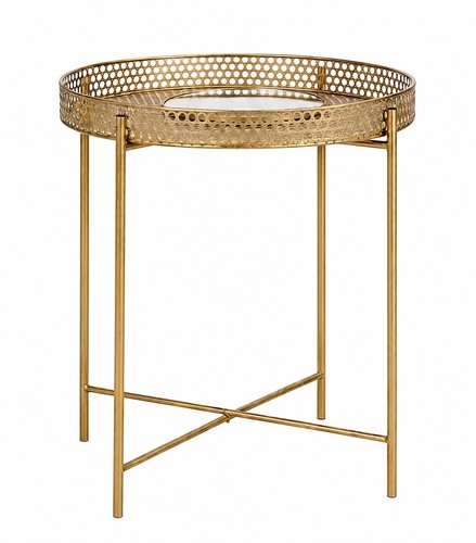 Modern gold round side table - gold,