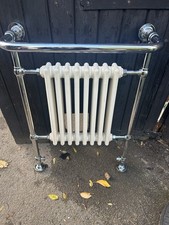 victorian type White Tradional Heated Towel  radiator Chromed Brass Cheapest On