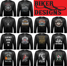 BIKER SWEATSHIRT, Jumper Motorbike Motorcycle Cafe Racer Bike Mens Funny Skull