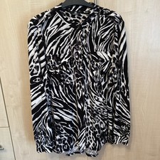 Ladies Julian McDonald Military Style Animal Print Top Sz 16