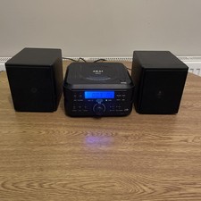 Akai A60006 Mini Digital Stereo AM/FM Radio, Black, 2-Speaker Micro System