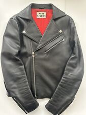 Acne Studios Gibson Men’s Black Biker Leather Jacket - Size 48